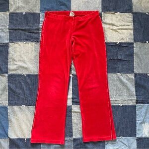 vintage y2k old navy red velvet lounge pants low rise size s